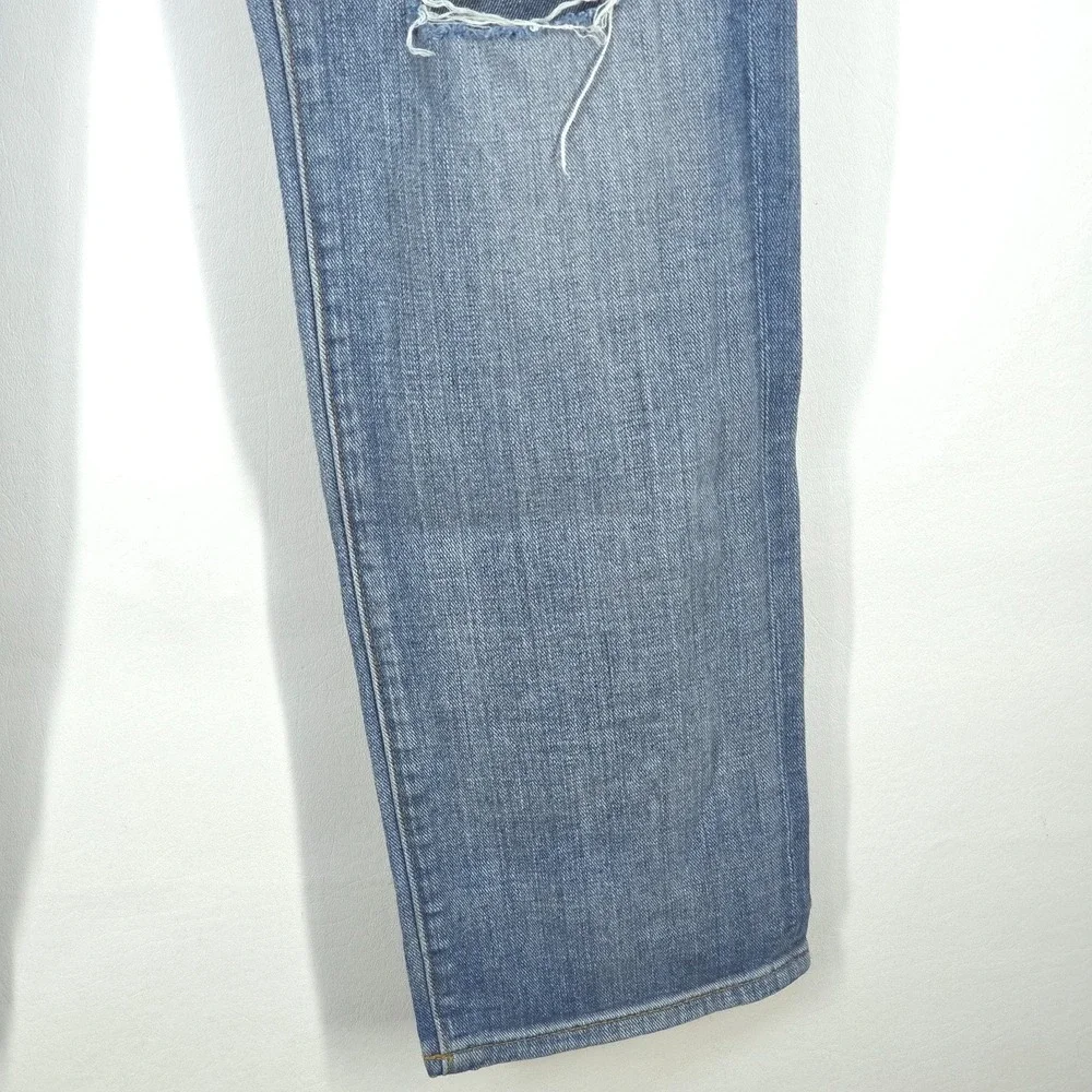 J Crew Distressed Jeans Women's 27 (Fit 30x30) Light Wash Stretch Denim Whiskers